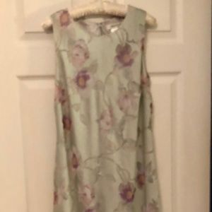Coldwater Creek Full Length Green Floral Gown, Size 12